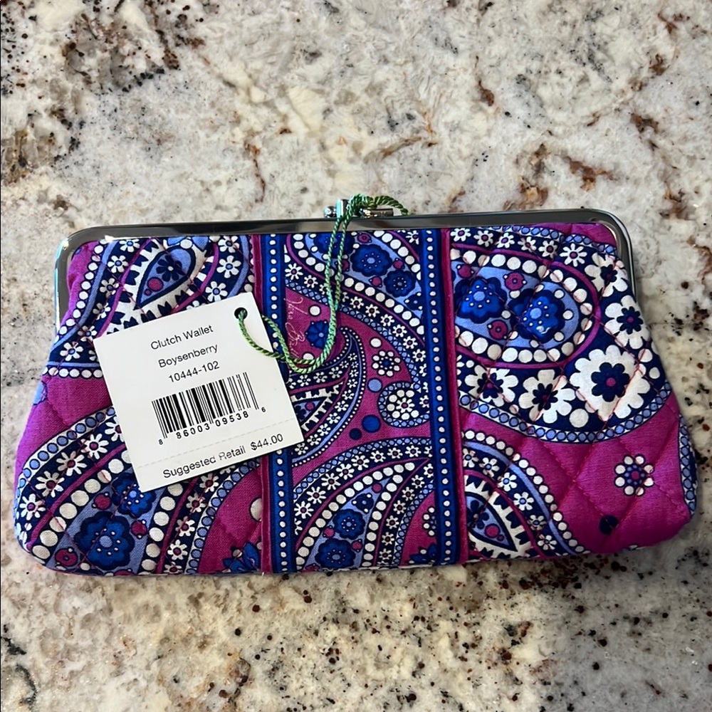 NWT Vera Bradley Boysenberry Clutch Wallet